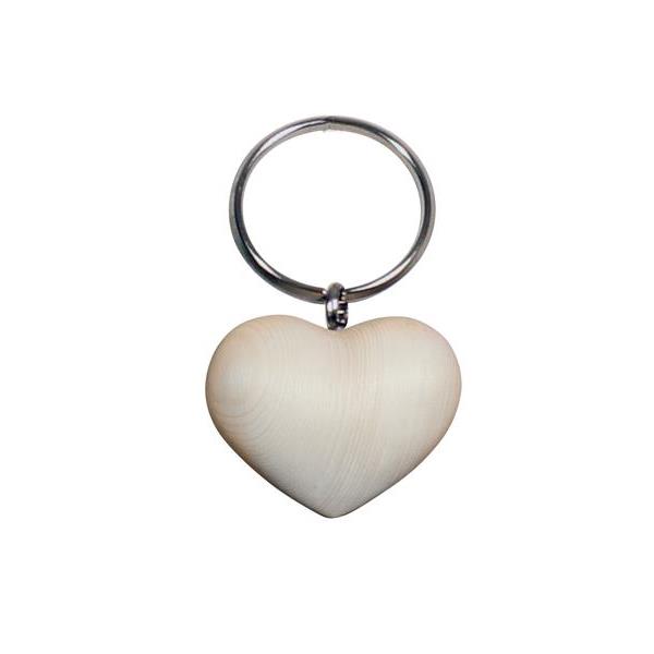 Heart keychain simply  - natural wood
