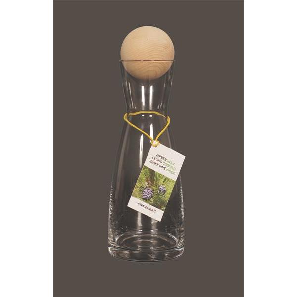 Pinewood ball simple with carafe - natural wood