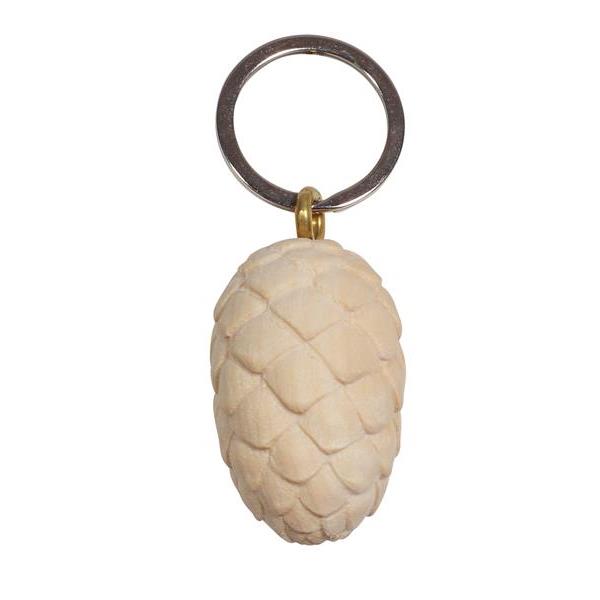Pine cones keychain - natural wood