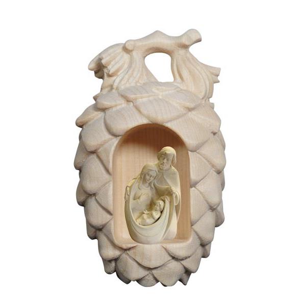 Swiss pine cones with Crib of Peace - natural wood