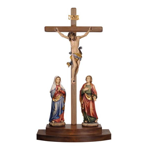 Crucifixion group Leonardo cross standing - colored