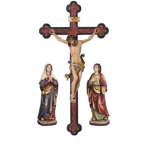 Crucifixion group Leonardo cross baroque - colored