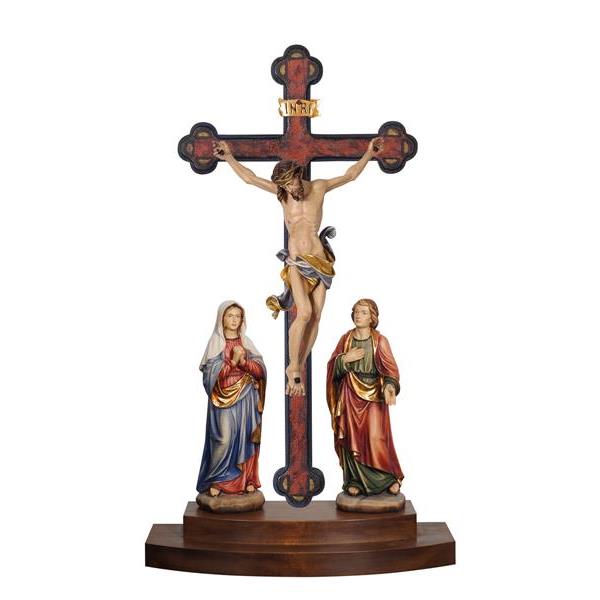 Crucifixion group Leonardo cross standing baroque - colored