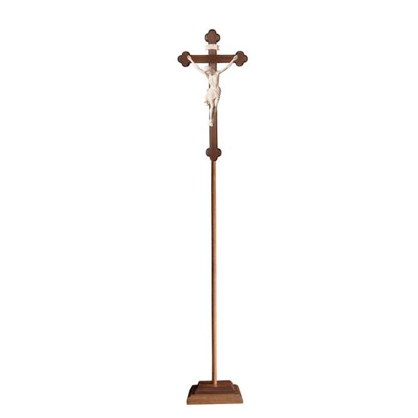 Processional Cr.Siena cross baroque stained - natural wood