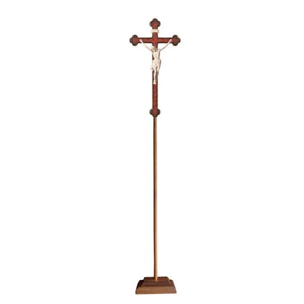 Processional Cr.Siena cross baroque gold - natural wood