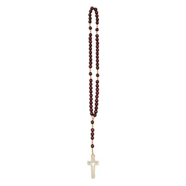 Rosary with cross of Peace Ambiente Design - natural red