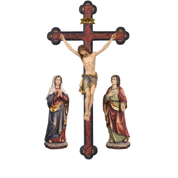 Crucifixion group Siena-cross baroque - colored