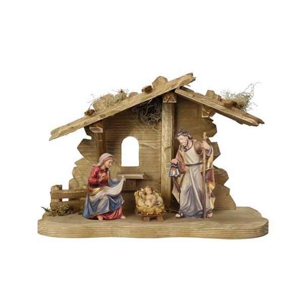 MA Nativity Set 5 pcs. - Stable H.Fam. Tyrol - colored
