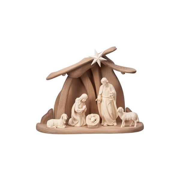 AD Nativity set 7 pcs-stable for Hl.Family - natural wood