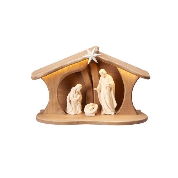 AD Nativity Set 5 pcs-stable Luce for Holy Family Led - natural wood