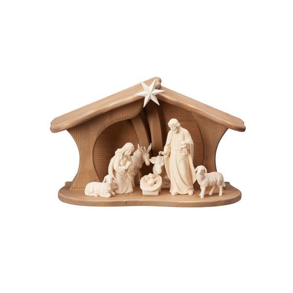 AD Nativity Set 9 pcs-stable Luce for Holy Family - natural wood