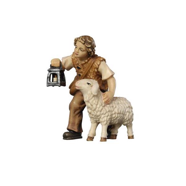 HE Boy with sheep and lantern - colored