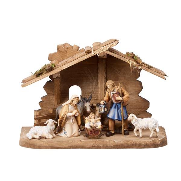 HE Nativity set 9 pcs-stable Tyrol for H.Fam - colored