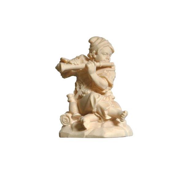 ZI Boy sitting with flute  - natural wood