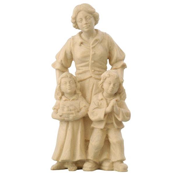 ZI Shepherdess with 2 children  - natural wood