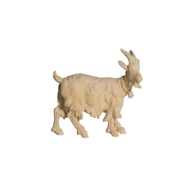 ZI Goat with bell looking right - natural wood