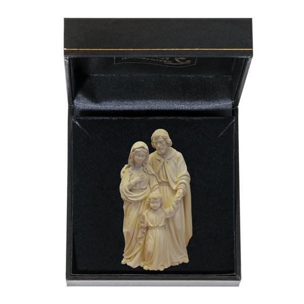 Hl. Family with Jesus as a child with case - natural wood