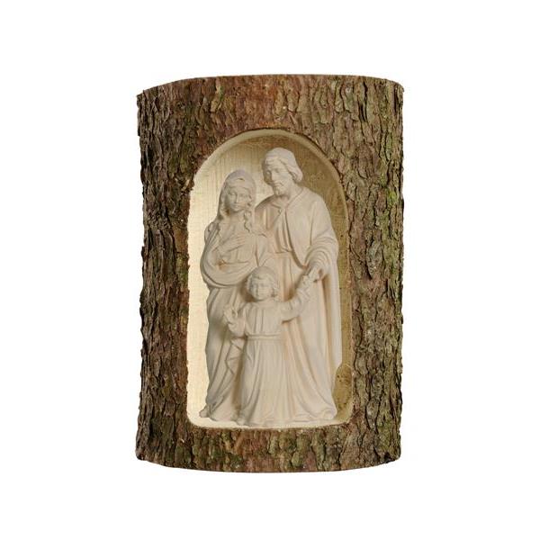 Hl. Family with Jesus as a child in a tree trunk - natural wood
