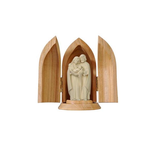 Group Holy Family Pema in niche - natural wood