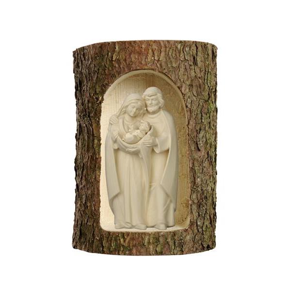 Group Holy Family Pema in a tree trunk - natural wood