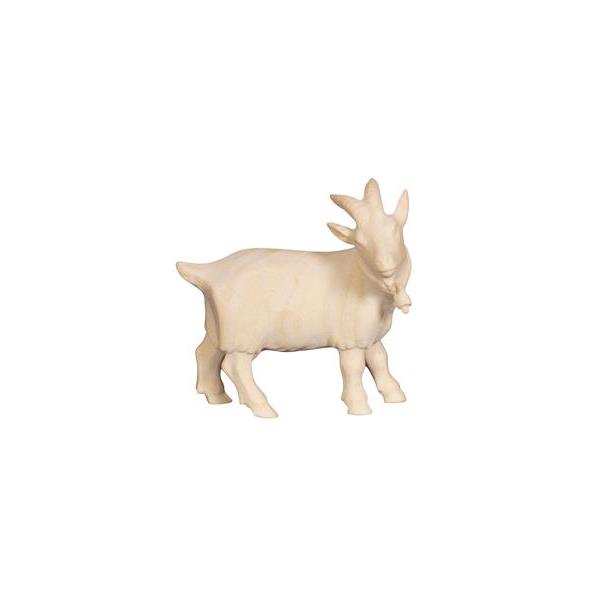 PE Goat with bell looking right - natural wood