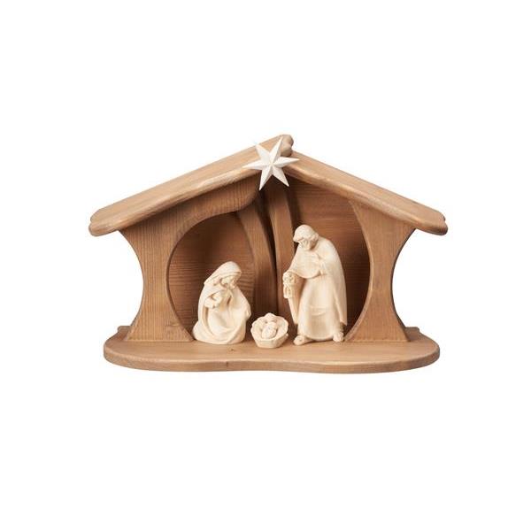PE Nativity Set 5 pcs-stable Luce for Holy Family - natural wood