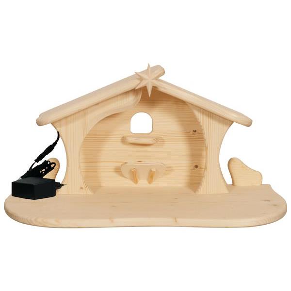 Stable Luna with window and led - natural wood