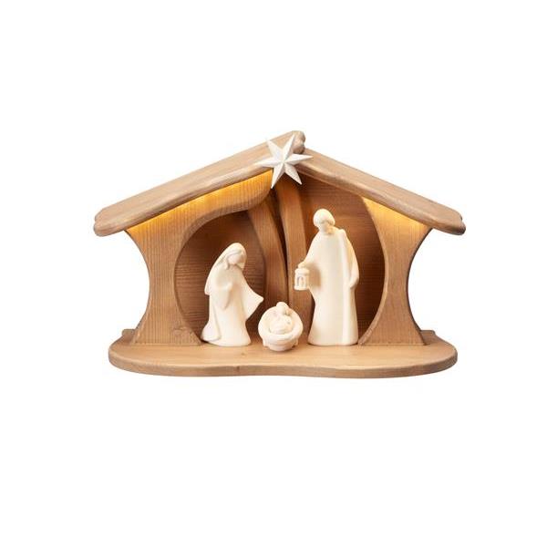 LE Nativity Set 5 pcs-stable Luce for Holy Family Led - natural wood