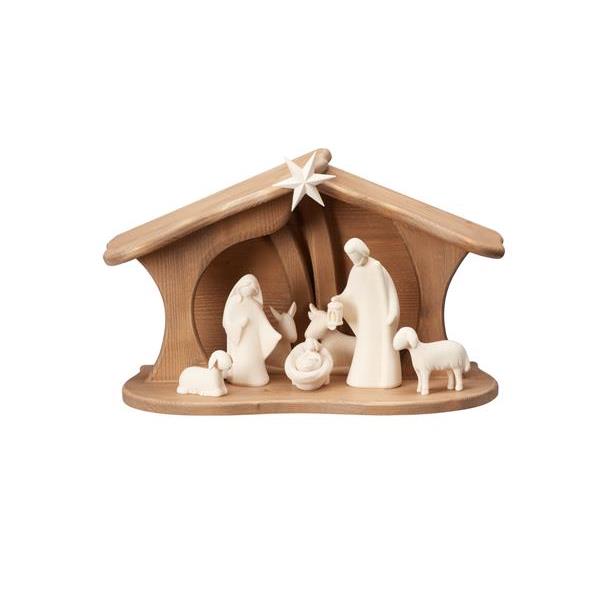 LE Nativity Set 9 pcs-stable Luce for Holy Family - natural wood