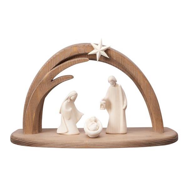 LE Nativity Set 5 pcs. - Stable Leonardo - natural wood