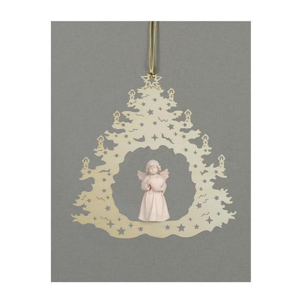 Christmas tree-Bell ang.stand.with heart - natural wood