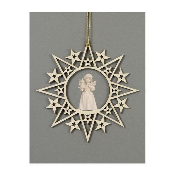 Star with stars-Bell ang.stand.with tree - natural wood