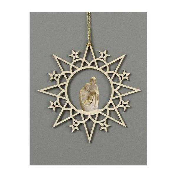 Star with clouds-crib of Peace - natural wood