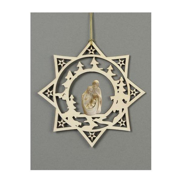 Star with trees-crib of Peace - natural wood