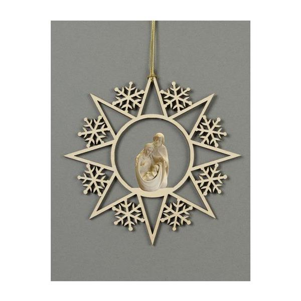 Star with snowflakes-crib of Peace - natural wood