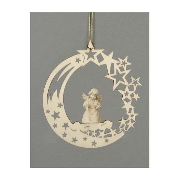Comet-Bell angel with candle - natural wood