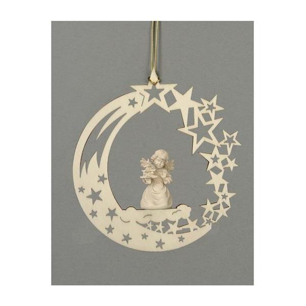 Comet-Bell angel with tree - natural wood