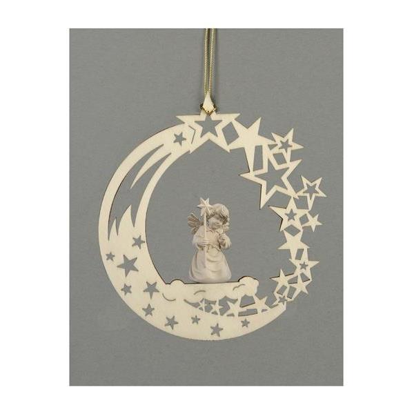 Comet-Bell angel with star - natural wood