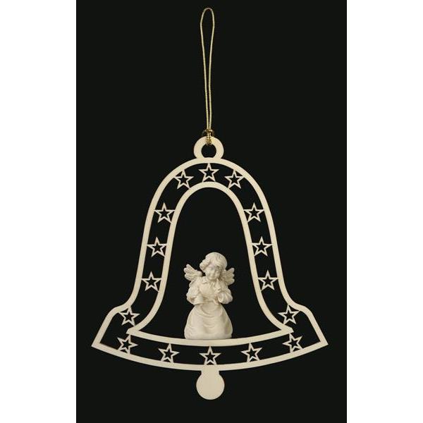 Bell-Bell angel with bell - natural wood