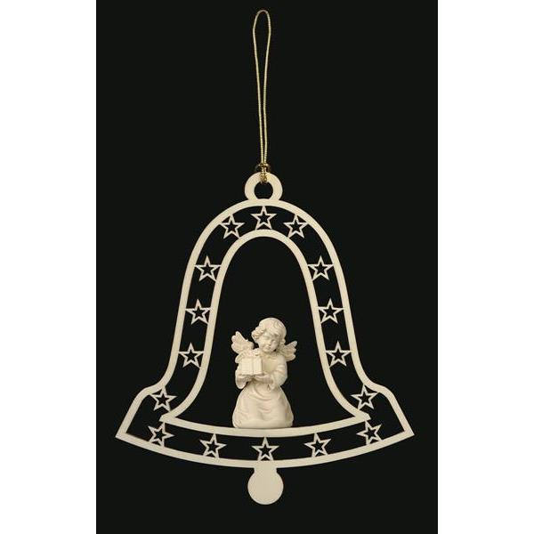 Bell-Bell angel with parcel - natural wood