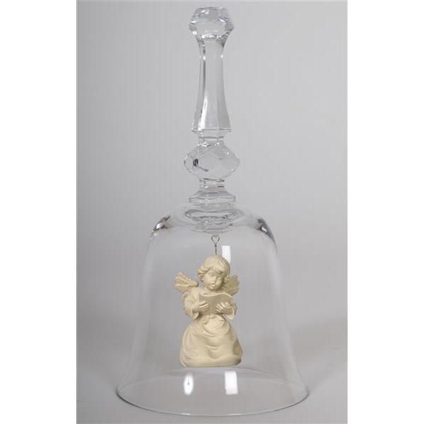 Crystal bell with Bell angel notes - natural wood