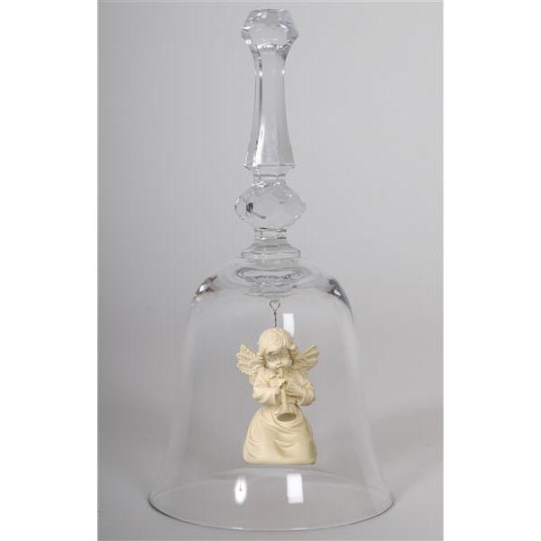 Crystal bell with Bell angel trumpet - natural wood