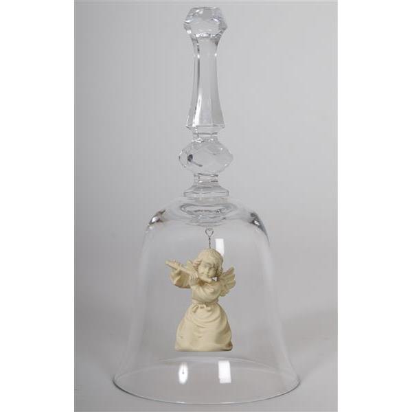 Crystal bell with Bell angel flute - natural wood