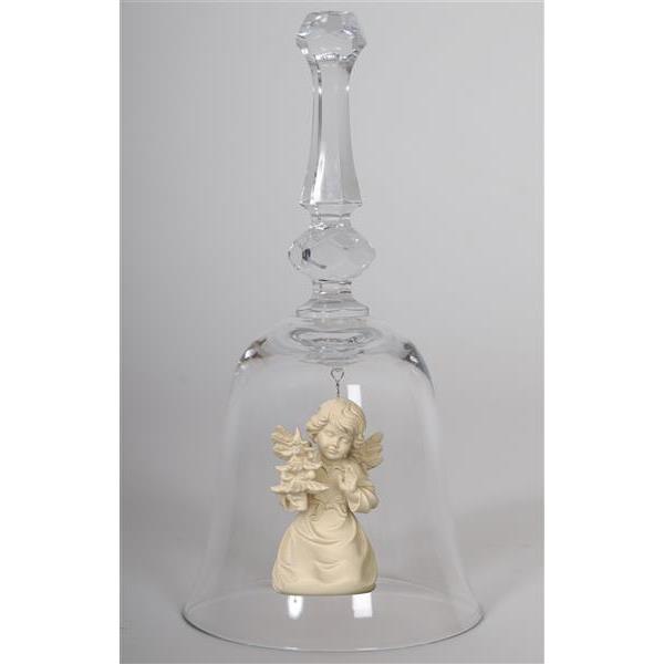 Crystal bell with Bell angel tree - natural wood