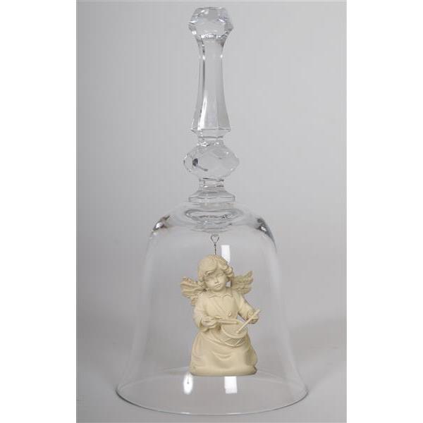 Crystal bell with Bell angel drum - natural wood