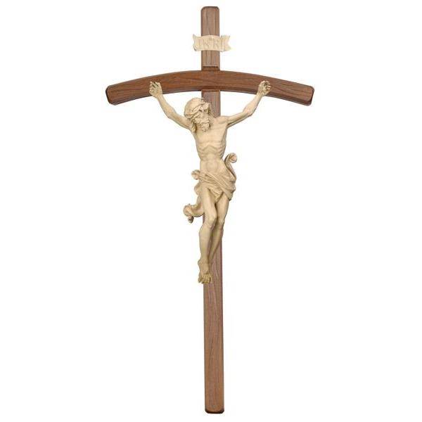 Cristo Leonardo cruz curvada oscura - natural