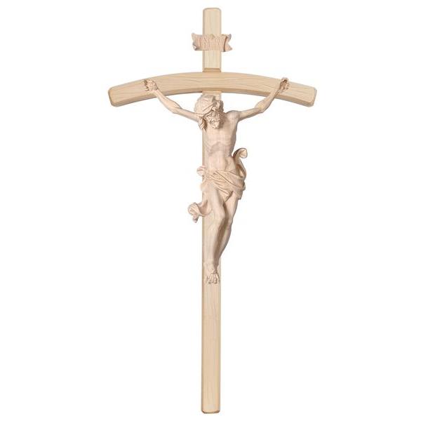 Cristo Leonardo cruz curvada clara - natural
