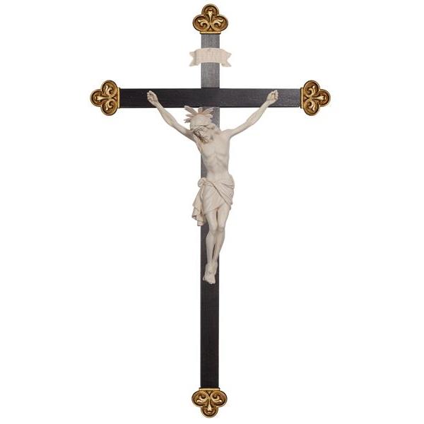 Cristo Siena cruz barroca con aureola - natural