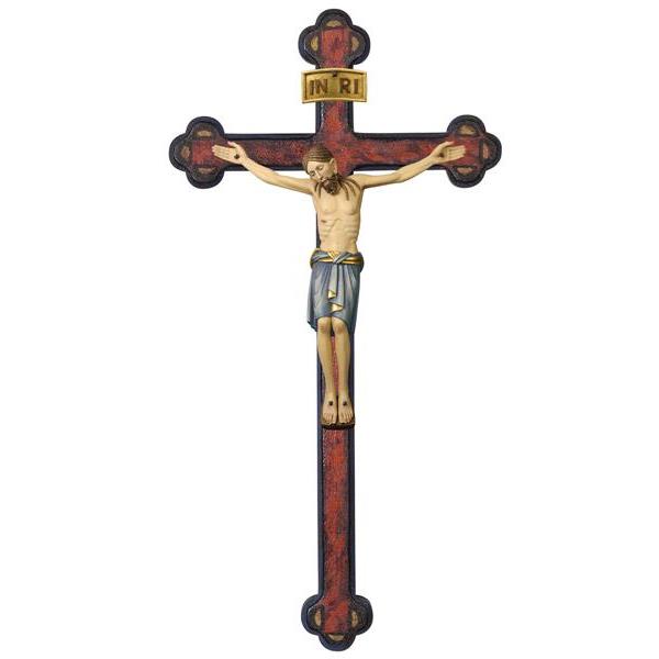 Cristo San Damian cruz barroca envejecida - coloreado
