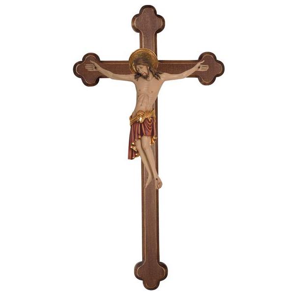 Cristo Cimabue cruz barroca bruñida - coloreado